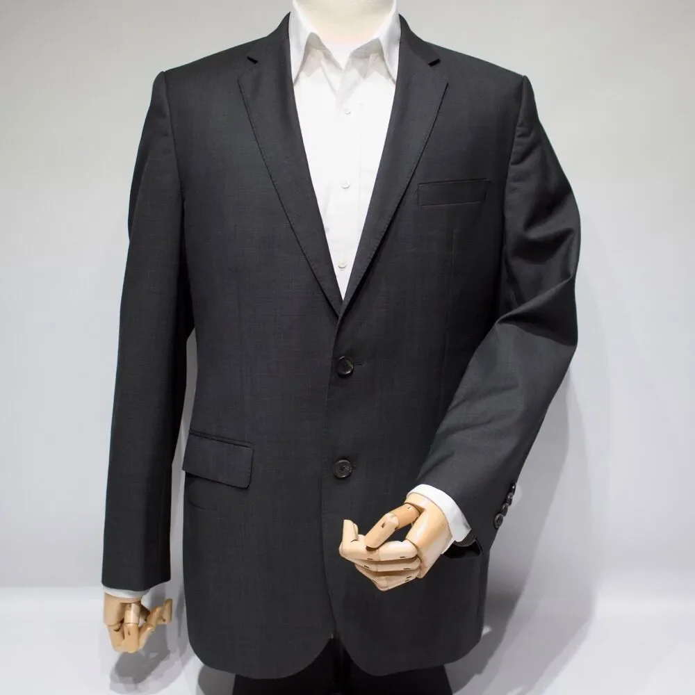 VTG Hugo Boss Black 100% Virgin Wool 2-Button Blazer Made in USA Men Size 40L